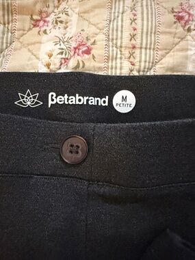 Betabrand charcoal gray Petite Trousers with Classic Button